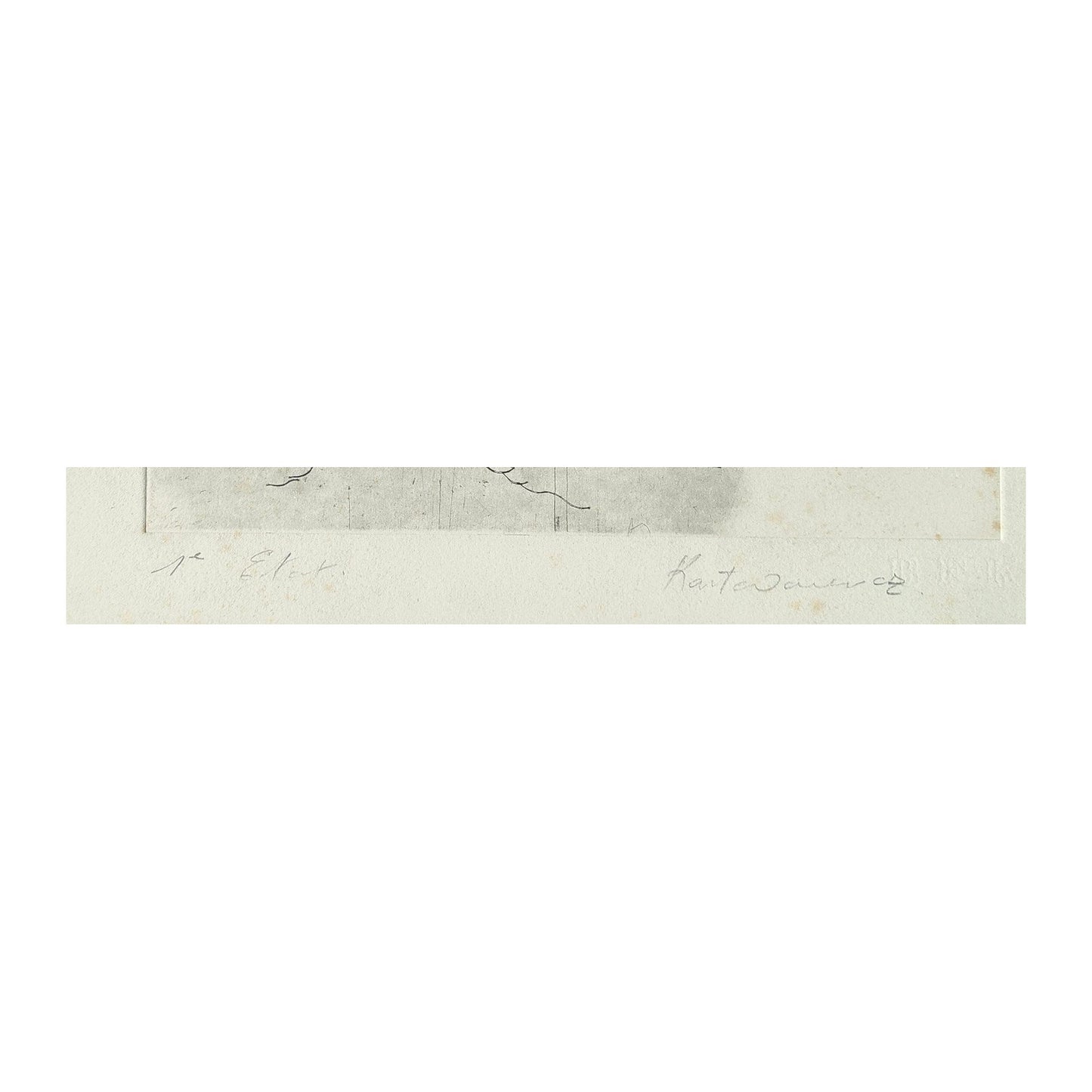 Gravure abstraite en noir et blanc de Serge Kantorowitz, eau-forte originale épreuve d’artiste signée et justifiée