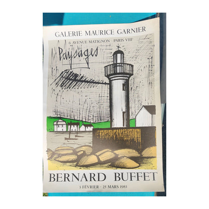 Image traitée - affiche d'exposition de Bernard Buffet- Mourlot-le phare