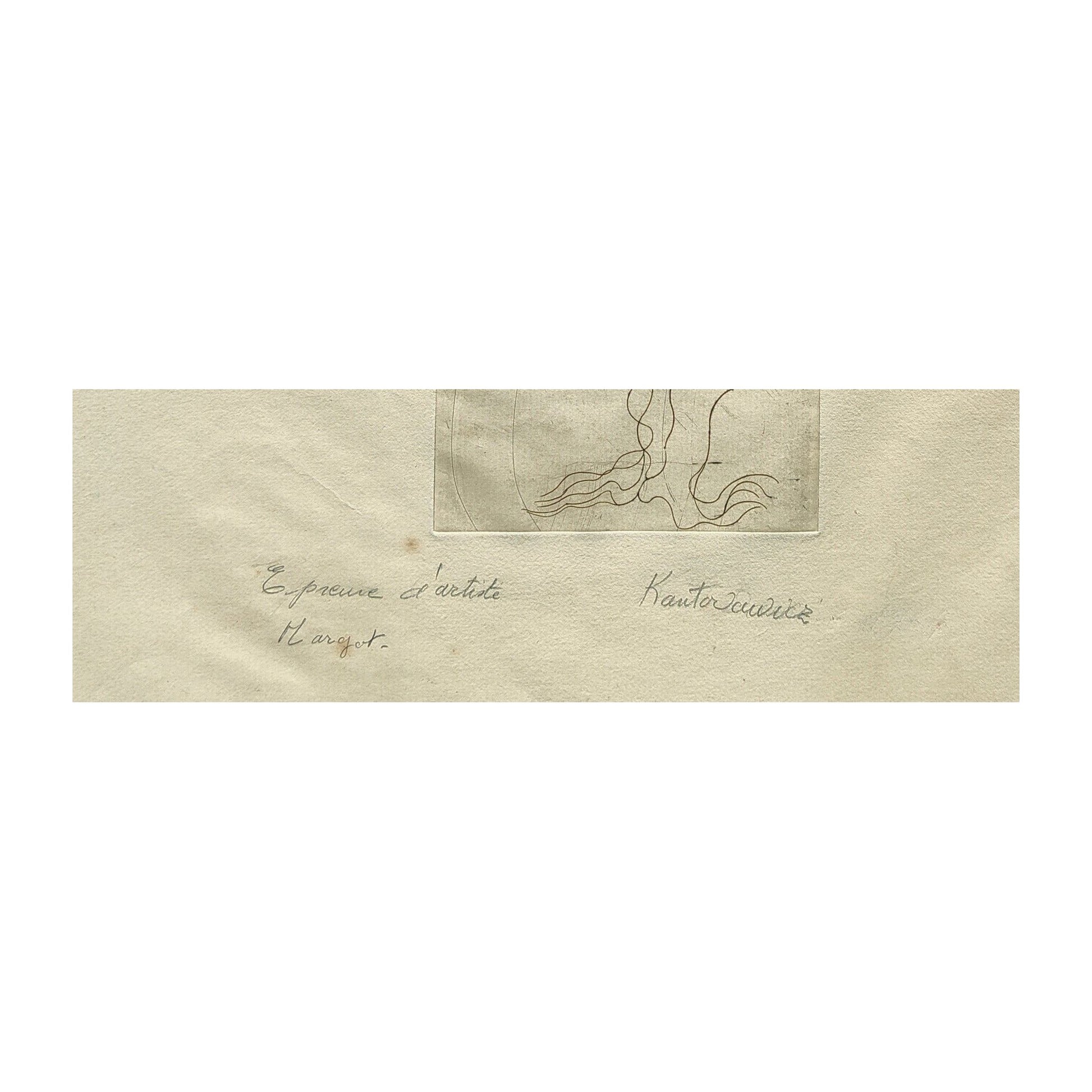 Gravure abstraite en noir et blanc de Serge Kantorowitz, eau-forte originale épreuve d’artiste signée et justifiée