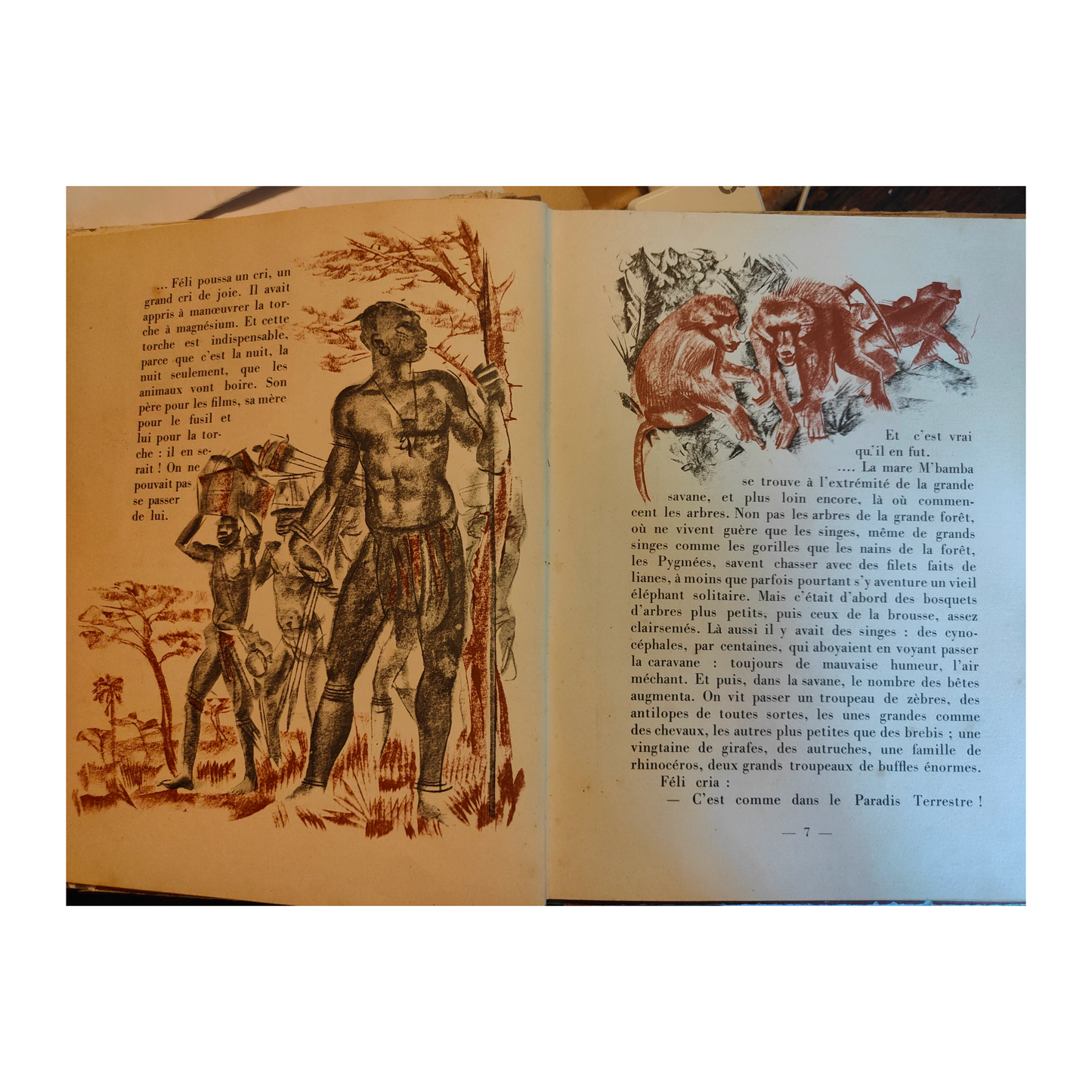 Feli et M'bala livre d'art Pierre Mille Alexandre Jacovleff art colonial africain 1938 25x29 cm authentique