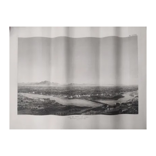 Le Pont de Lodi gravure eau-forte d'après Bagetti paysage urbain pont italien art graphique 102x70 cm
