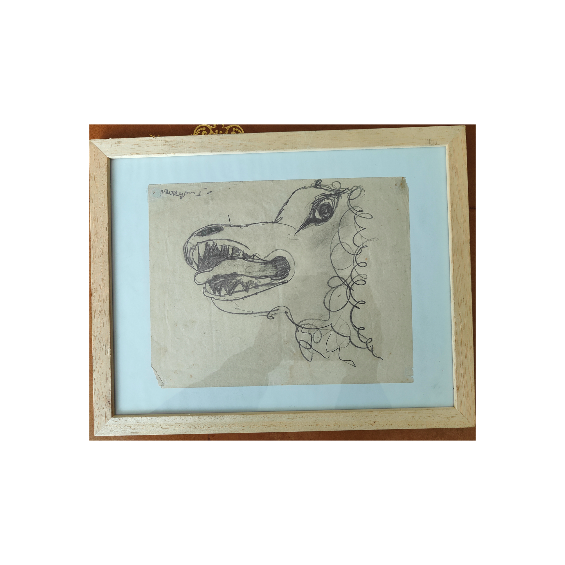 Mouton enragé dessin crayon S Maryan art expressionniste européen 1950 38x30 cm 2000 euros