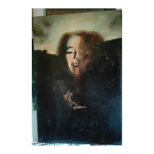 Métamorphose femme huile sur toile Janusz Lewandowski art contemporain expressionnisme 1975 57x86 cm authentique 850 euros
