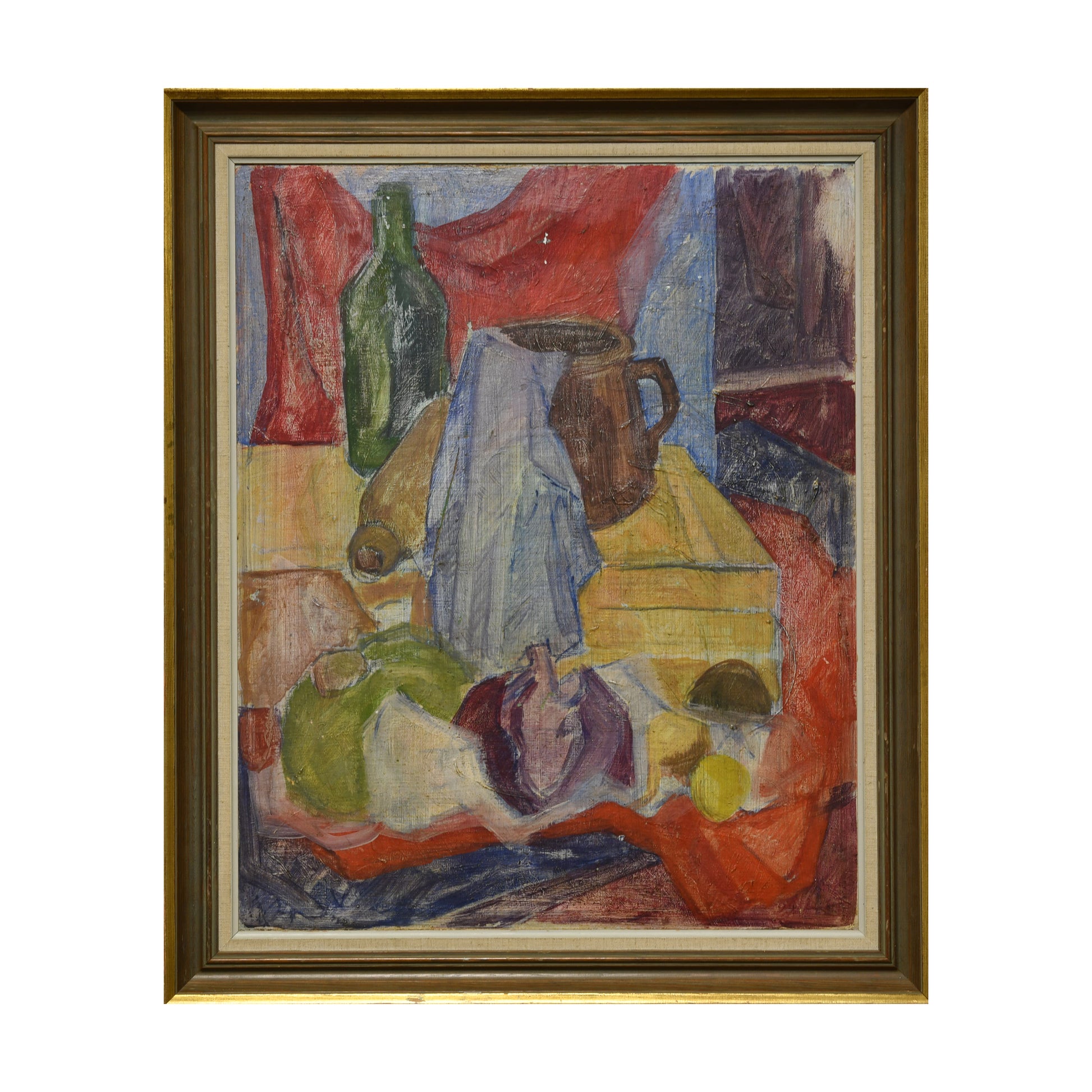 Nature morte au broc huile sur toile non signée nature morte art moderne