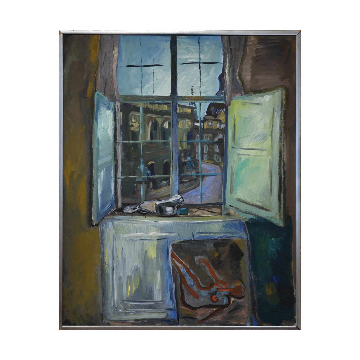 Vue de l'atelier huile sur toile non signée intérieur atelier scène artistique art européen
 450 euros