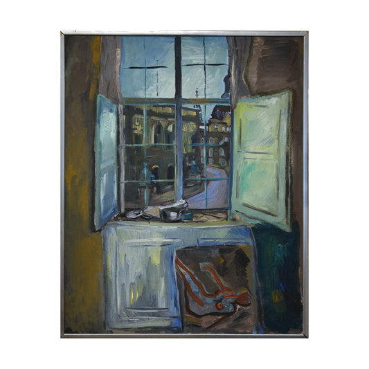 Vue de l'atelier huile sur toile non signée intérieur atelier scène artistique art européen
 450 euros