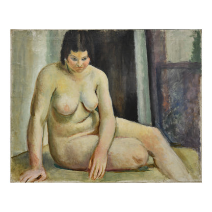 Femme nue huile sur toile Moussia Toulman nu féminin art moderne français 81x66 cm 2500 euros authentique