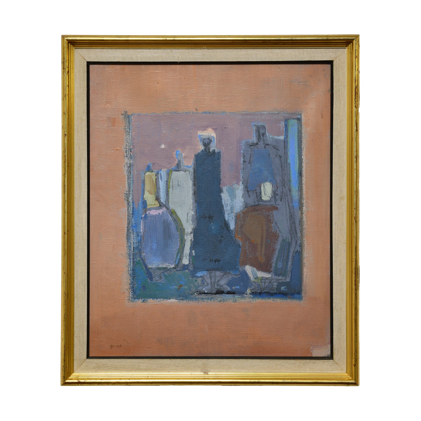 Dans l'attente huile sur toile René Gouast art moderne français 1968 450 euros