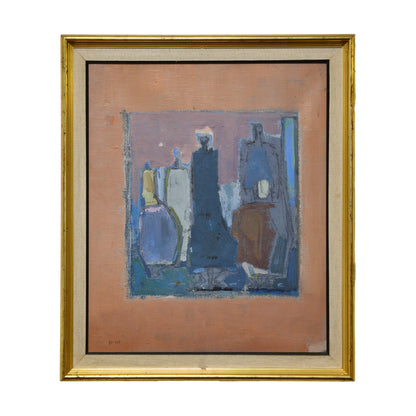 Dans l'attente huile sur toile René Gouast art moderne français 1968 450 euros