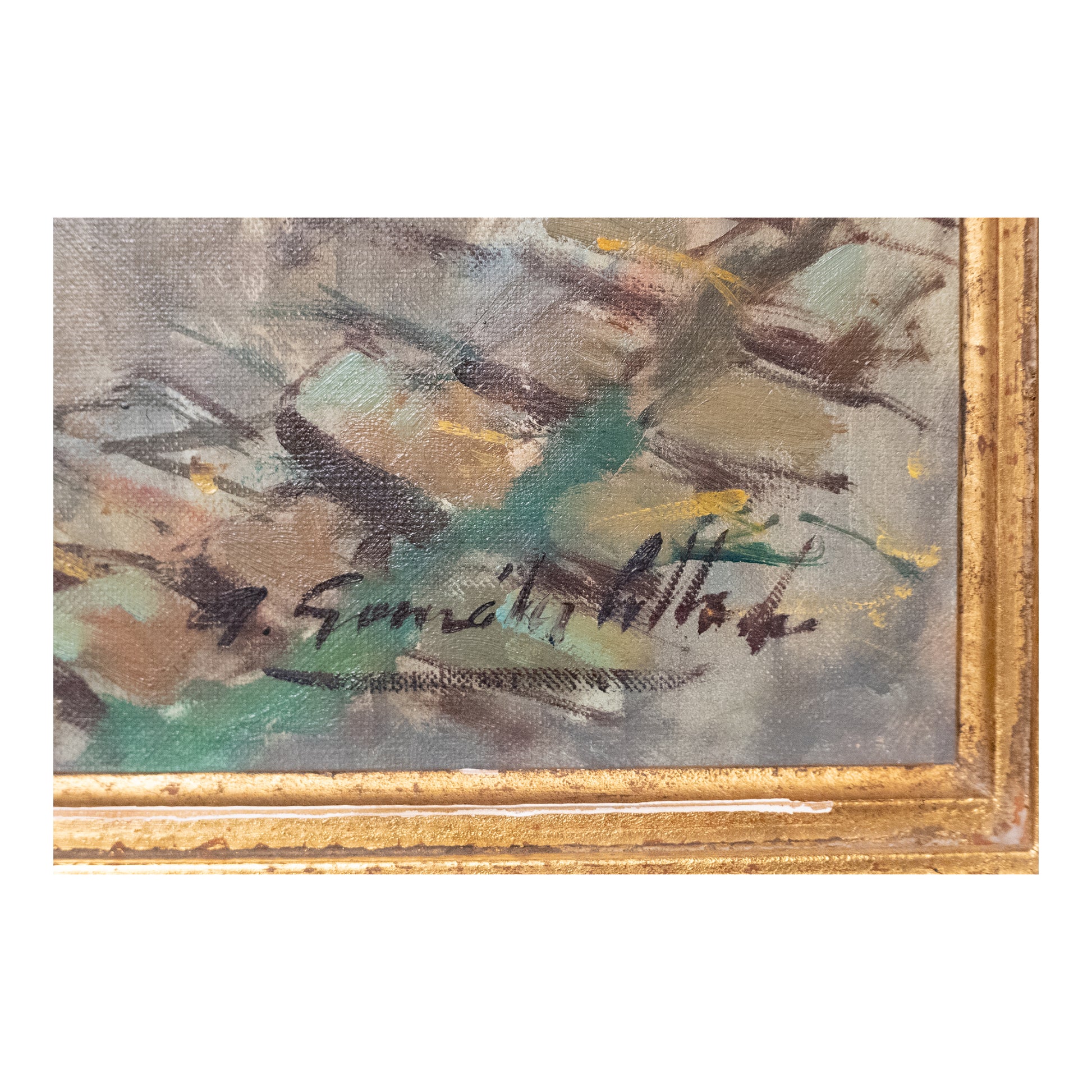 Le Penseur huile sur toile Antonio Gonzales Collado sculpture vivante scène introspective art moderne 300 euros