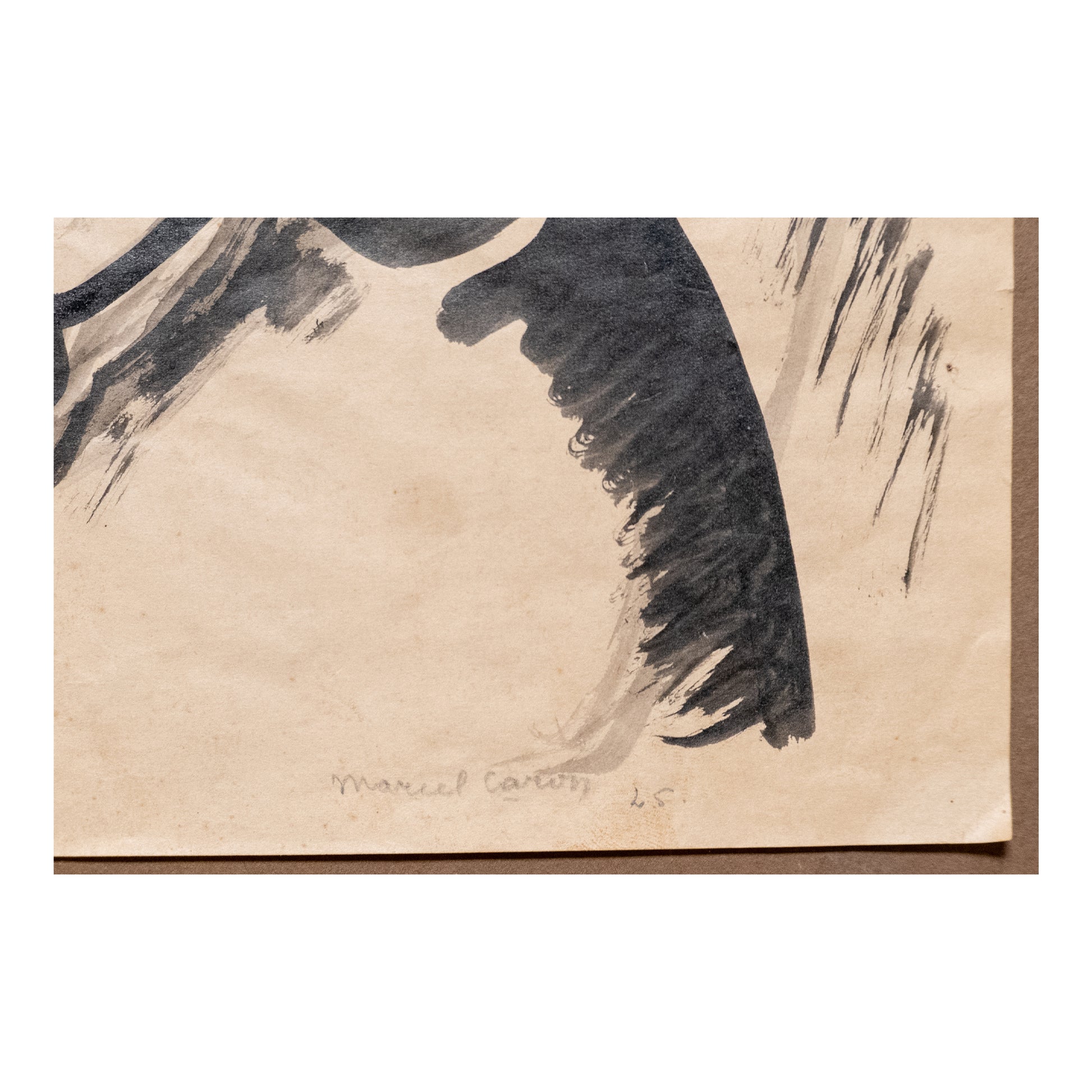 Maternité dessin encre sur papier Marcel Caron scène maternelle art moderne français 350 euros