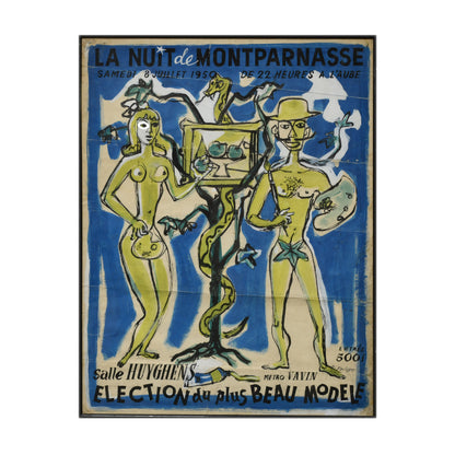 Projet Affiche Montparnasse gouache Orlando Pelayo art publicitaire Montparnasse design graphique 51x66 cm 1200 euros