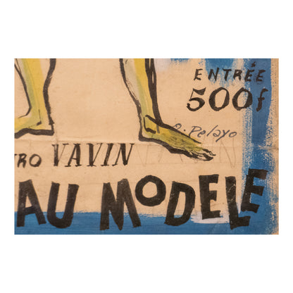 Projet Affiche Montparnasse gouache Orlando Pelayo art publicitaire Montparnasse design graphique 51x66 cm 1200 euros signature