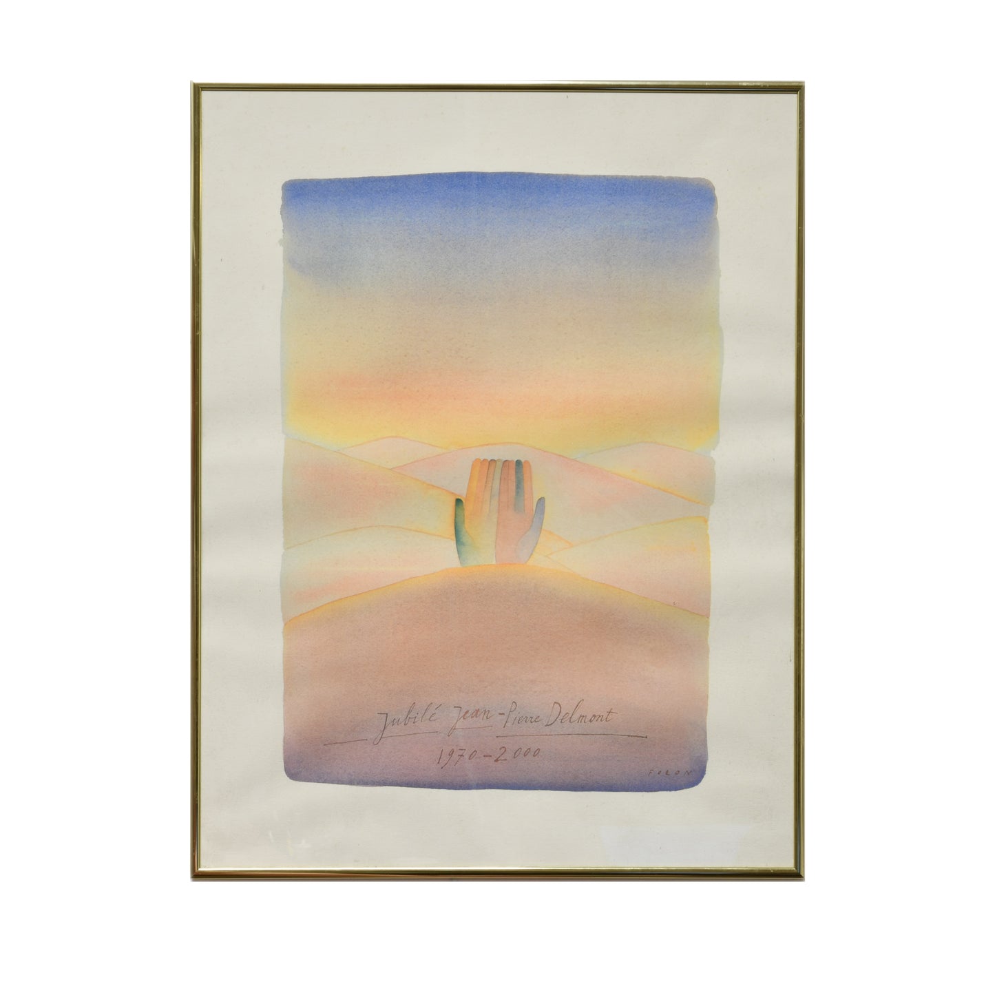 Jubilé Jean-Pierre Delmont lithographie Jean Michel Folon art belge contemporain 1934-2005 51x66 cm 450 euros