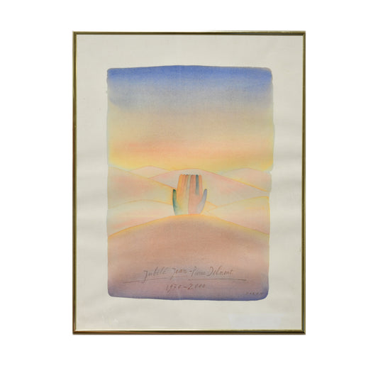 Jubilé Jean-Pierre Delmont lithographie Jean Michel Folon art belge contemporain 1934-2005 51x66 cm 450 euros