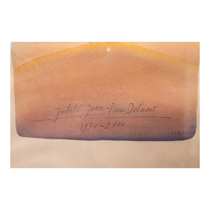 Jubilé Jean-Pierre Delmont lithographie Jean Michel Folon art belge contemporain 1934-2005 51x66 cm 450 euros