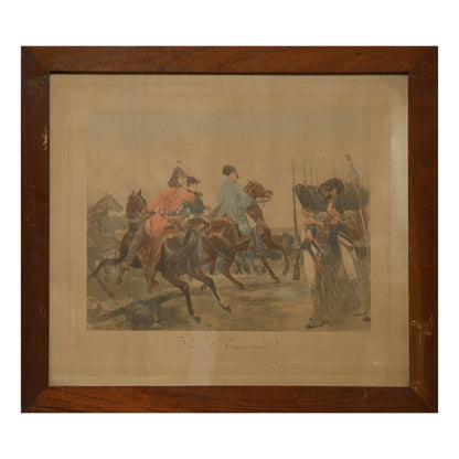 Vive l'Empereur gravure Horace Vernet et Massard scène historique militaire hommage Napoléon art graphique
