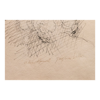 Portrait d'homme dessin Jacques Villon encre sur papier portrait masculin art graphique contemporain 750 euros
