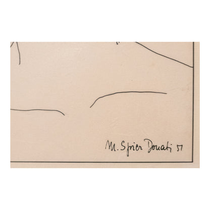 Portrait de Femme dessin feutre Marianne Spier-Donati portrait féminin art moderne authentique 300 euros