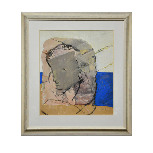 Portrait technique mixte David Oppenheim art contemporain 1993 65x56 cm 450 euros signée 