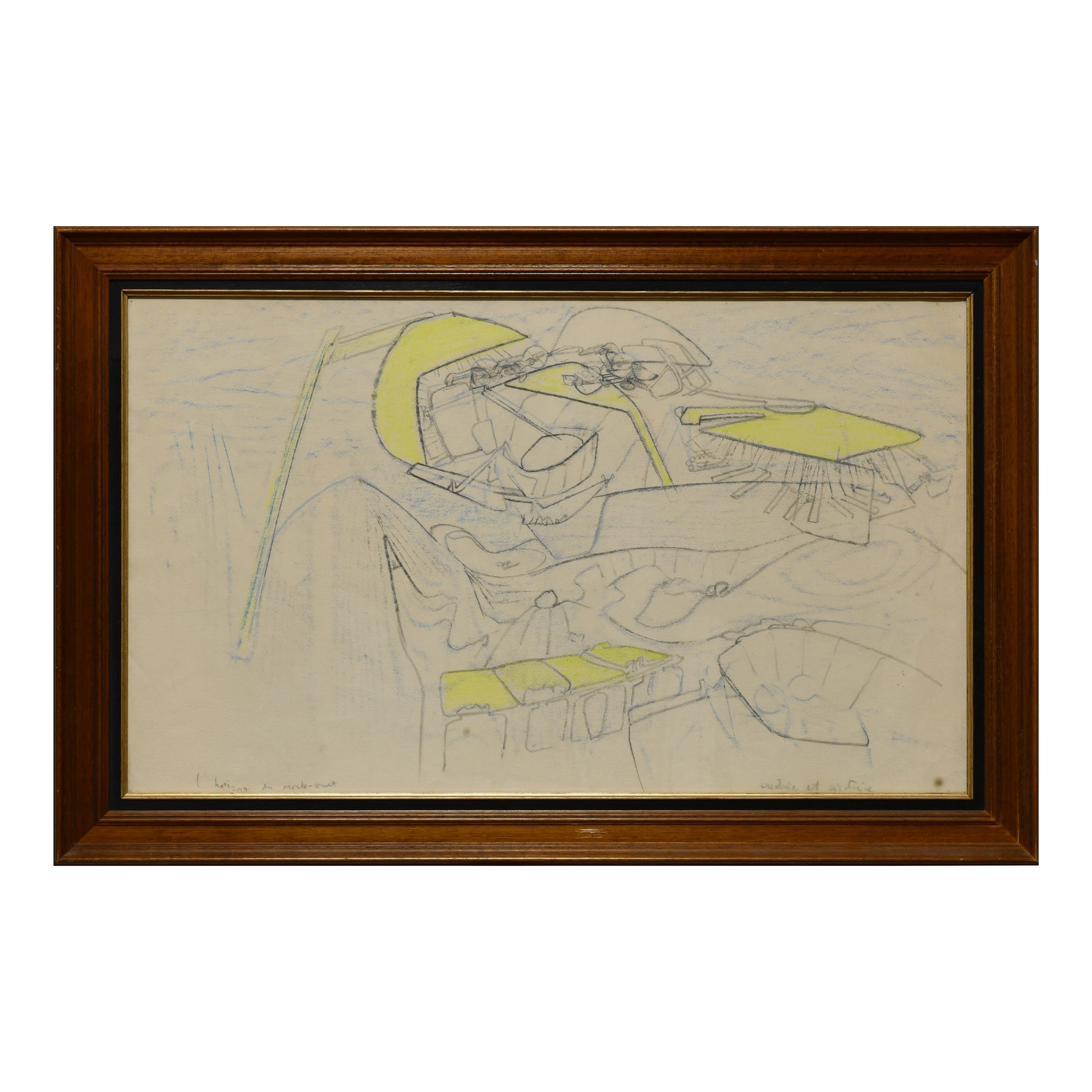 L'Horizon du Monde Ouvert dessin fusain couleur Roberto Matta surréalisme art contemporain chilien 88x58 cm 7500 euros