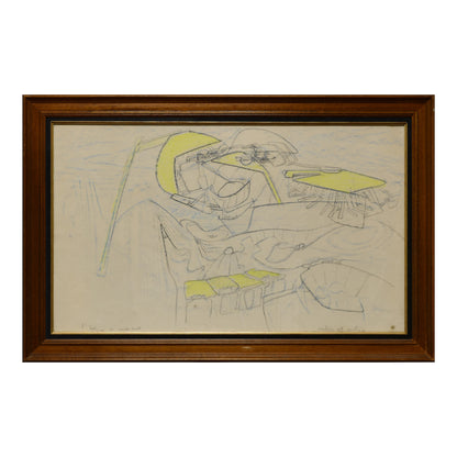 L'Horizon du Monde Ouvert dessin fusain couleur Roberto Matta surréalisme art contemporain chilien 88x58 cm 7500 euros