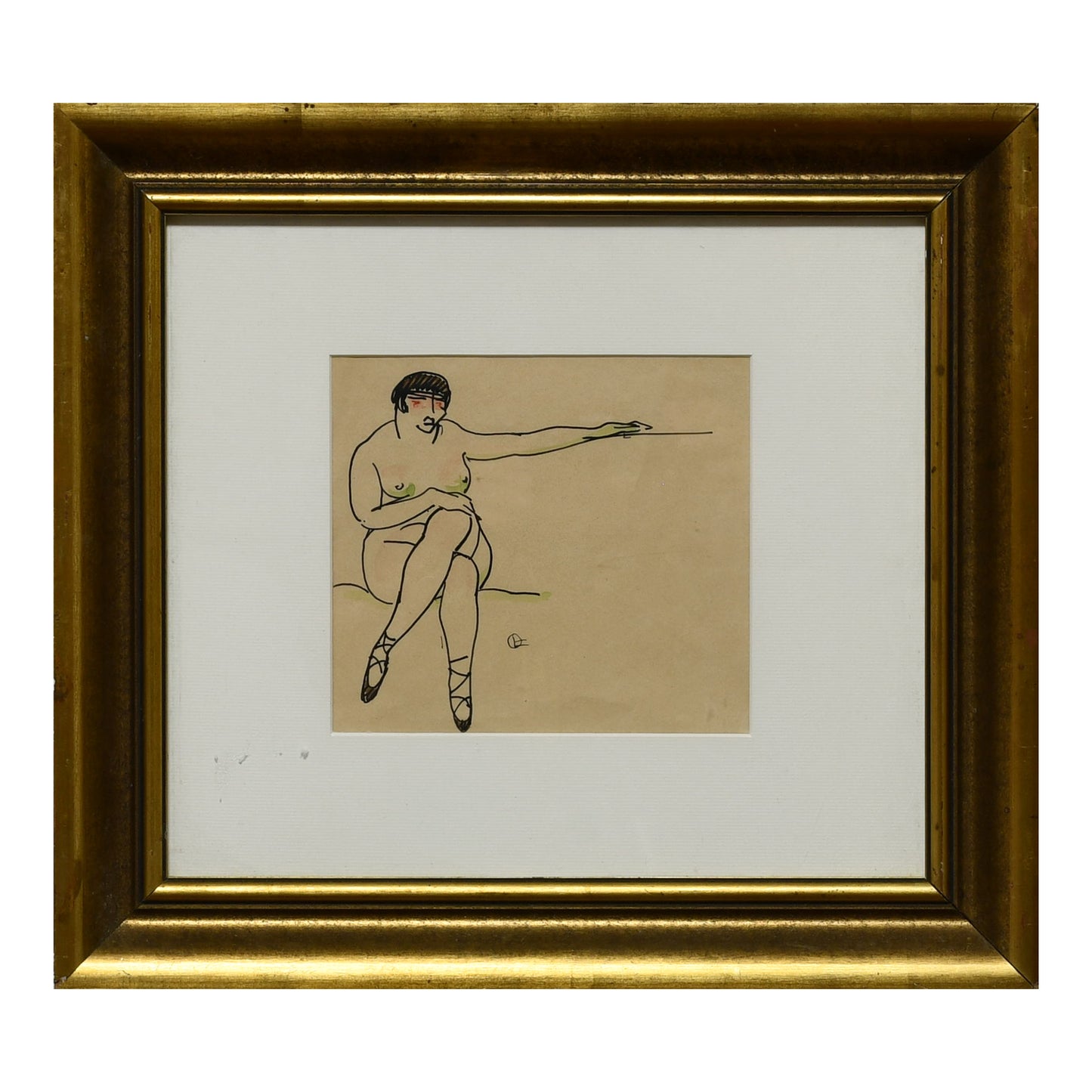 Nu Assis dessin encre sur papier Charles Picart Le Doux nu artistique art français moderne 200 euros