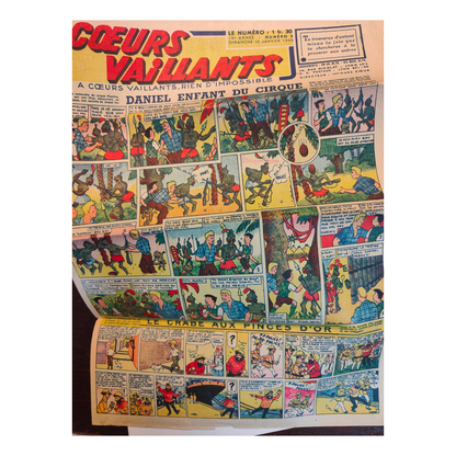 Cœurs Vaillants 1943 Tintin L'Étoile mystérieuse Le Crabe aux pinces d'or bande dessinée Hergé collection année complète authentique