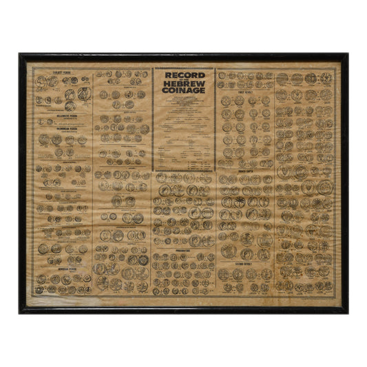 Catalogue de Pièces de Monnaie Hébraïque poster numismatique collection judaïca art graphique 59x74 cm 200 euros