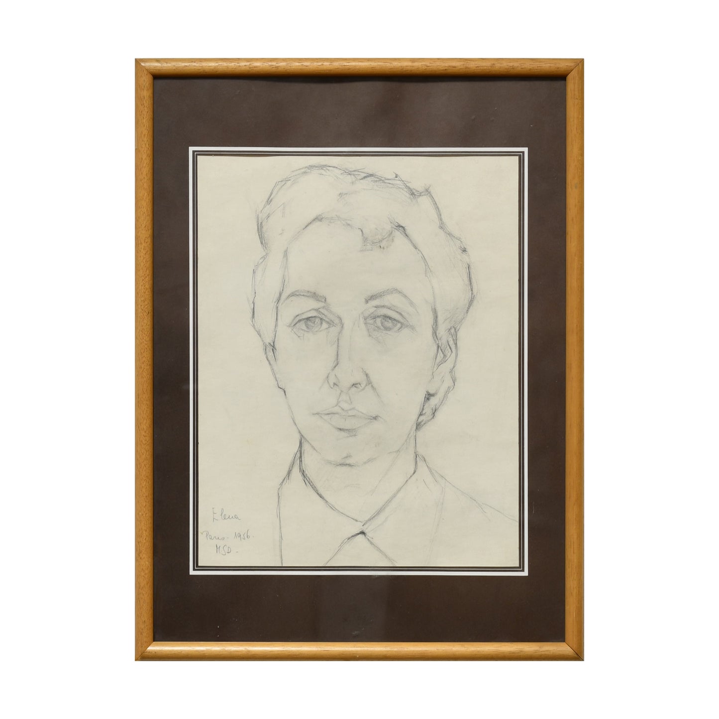 Portrait d'Elena dessin crayon Marianne Spier-Donati portrait féminin prénom Elena art moderne authentique