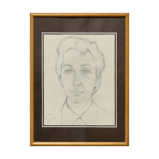 Portrait d'Elena dessin crayon Marianne Spier-Donati portrait féminin prénom Elena art moderne authentique