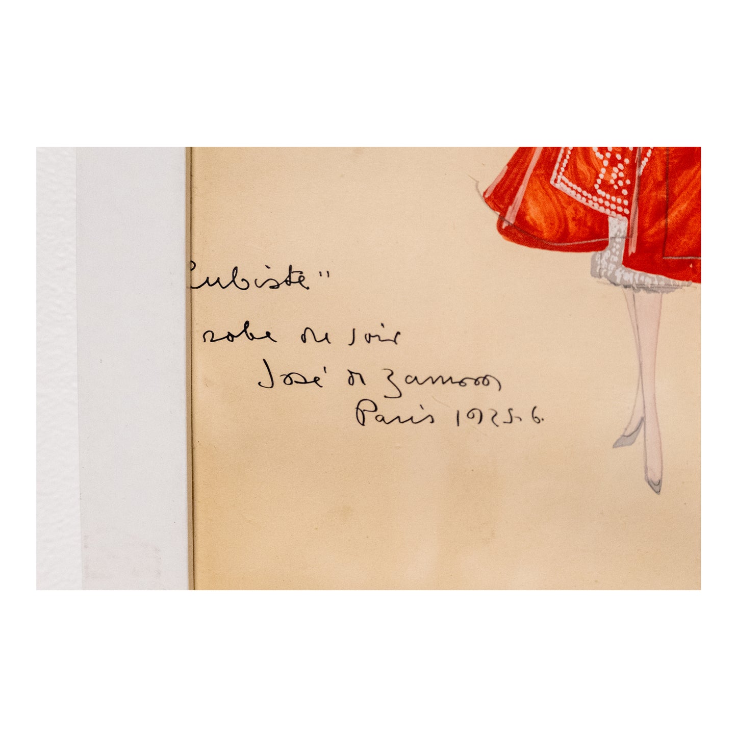 Cubiste Robe du Soir aquarelle José de Zamora art cubiste moderne espagnol 25x34 cm 450 euros