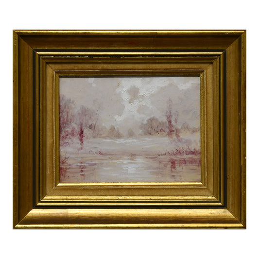 Paysage Rose aquarelle Léon Zeytline paysage coloré art moderne français 250 euros