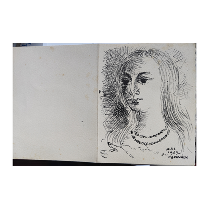 Carte d'invitation exposition 1969 gravure Paul Delvaux illustration artistique vernissage art graphique contemporain
