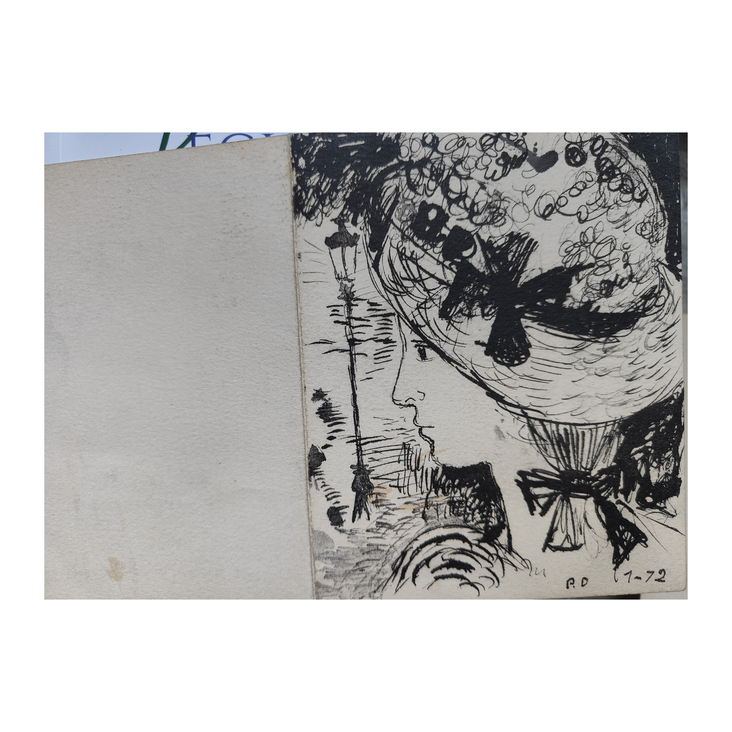 Carte d'invitation exposition 1972 gravure Paul Delvaux illustration artistique vernissage art graphique contemporain