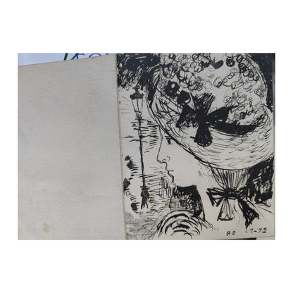 Carte d'invitation exposition 1972 gravure Paul Delvaux illustration artistique vernissage art graphique contemporain