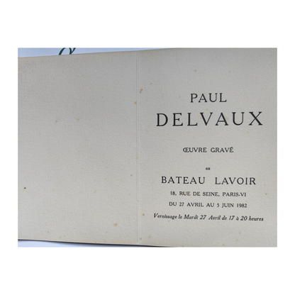 Carte d'invitation exposition  - Delvaux Paul  - 1982