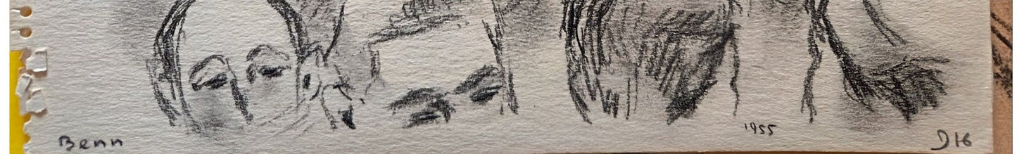 Dessin de 1981 de Benn représentant le portrait d’un jeune garçon, œuvre non encadrée au format 25 x 33 cm