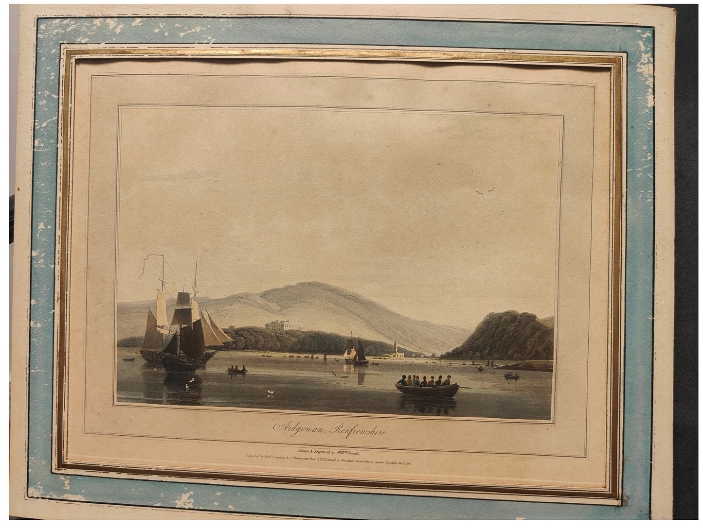 Ardgonvan, Renfrenshire aquatinte William Daniell paysage rural campagne architecture traditionnelle art graphique XIXe siècle
