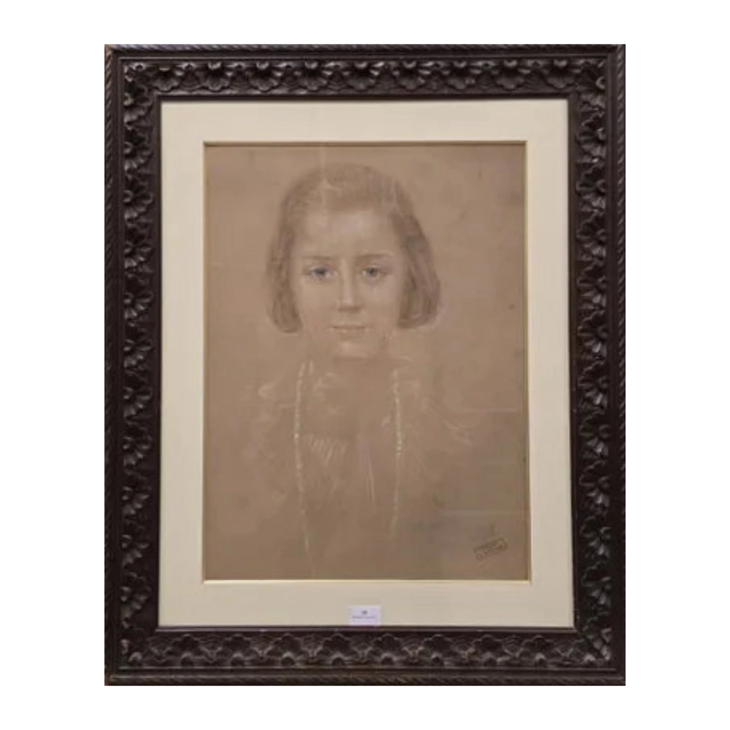 Portrait de jeune fille dessin Joseph Kaplan pastel sur papier portrait féminin art graphique contemporain 600 euros
