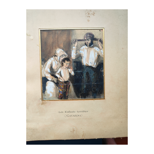 Les enfants terribles 1 lithographie Paul Gavarni scènes enfantines espièglerie figures juvéniles art graphique XIXe siècle
