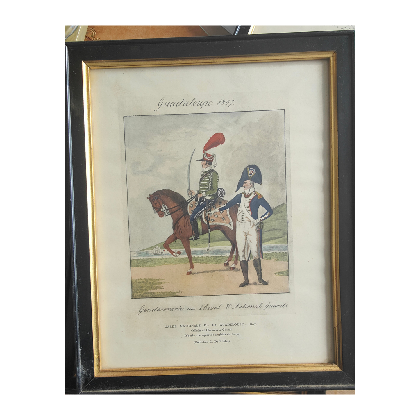 Uniformes militaires gravure peinture ou lithographie scènes militaires soldats art historique
