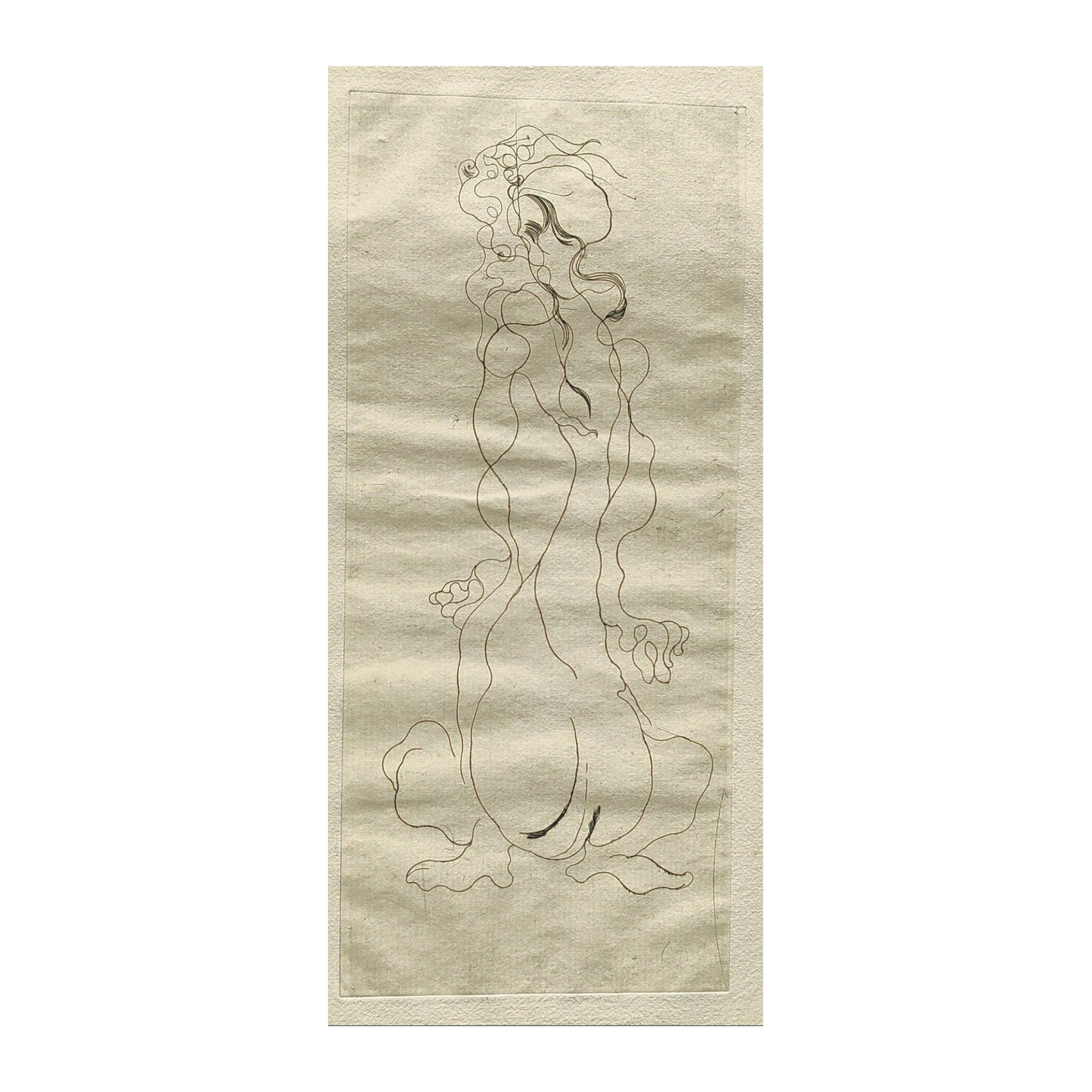 Gravure eau-forte abstraite en noir et blanc intitulée Yasmina par Serge Kantorowitz, épreuve d’artiste signée au crayon