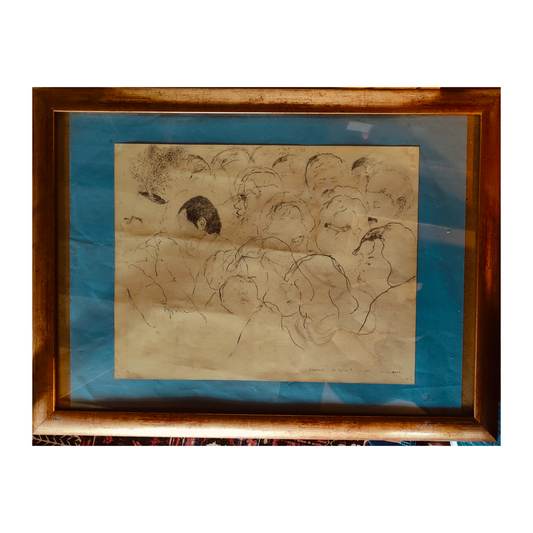 Le Select Esquisse dessin David Azuz café Montparnasse scène parisienne art moderne français 350 euros