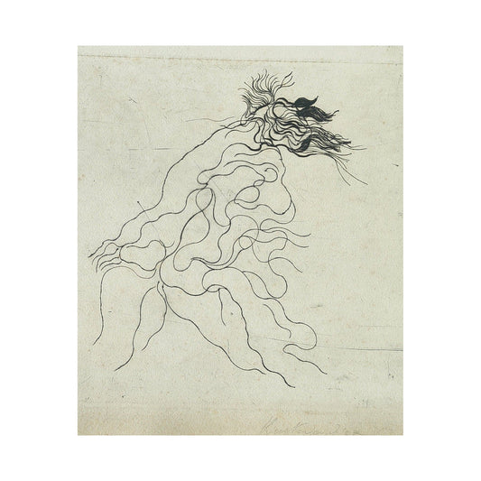 Gravure abstraite en noir et blanc de Serge Kantorowitz, eau-forte originale épreuve d’artiste signée et justifiée