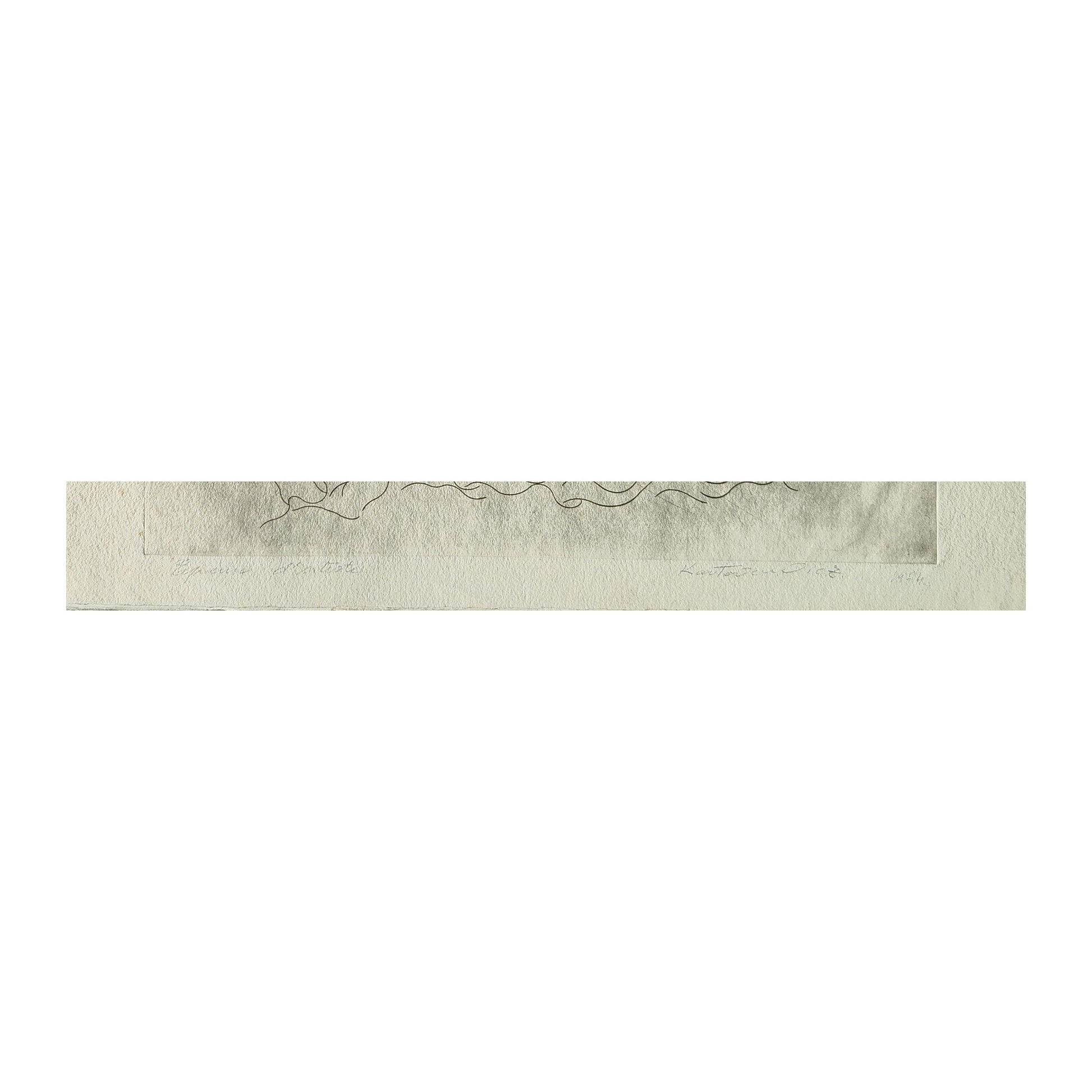Gravure abstraite en noir et blanc de Serge Kantorowitz, eau-forte originale épreuve d’artiste signée et justifiée