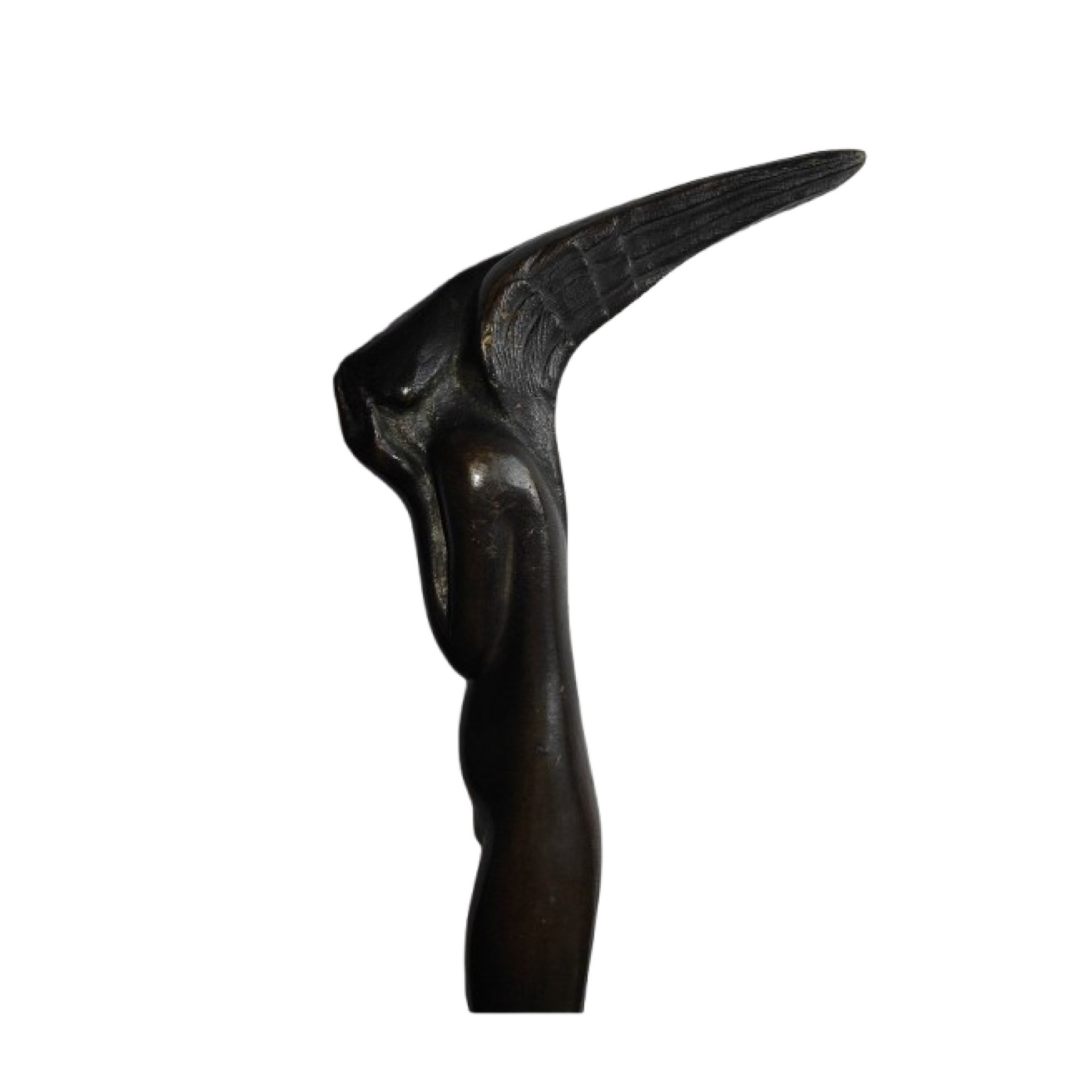 Bronze Leda de Serge Zelikson, sculpture raffinée à patine brune, signée sur la terrasse, œuvre élégante et rare de 23 cm de haut, poids 666 g.