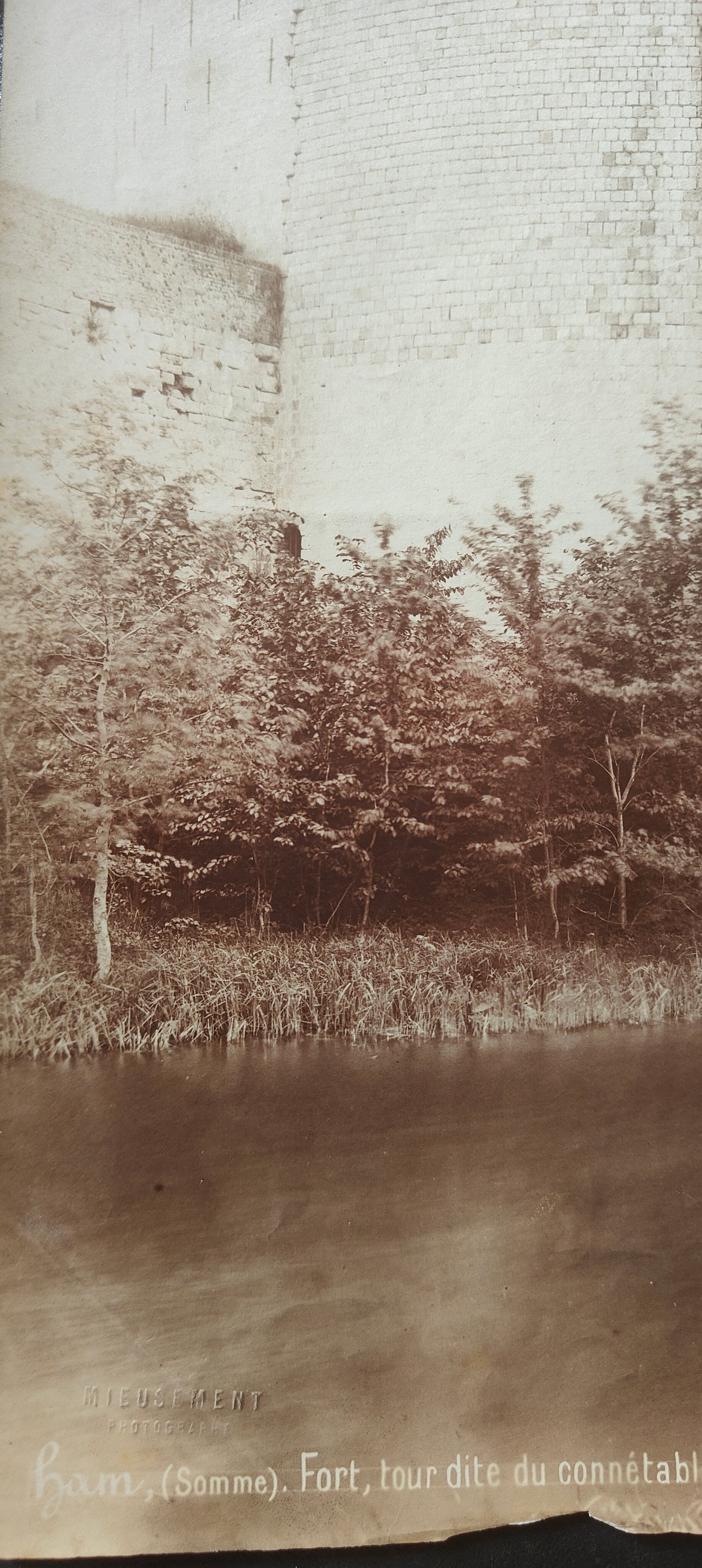 Photographie 1887- cachet de Mieusement- Fort de Ham- Tour du connétable.