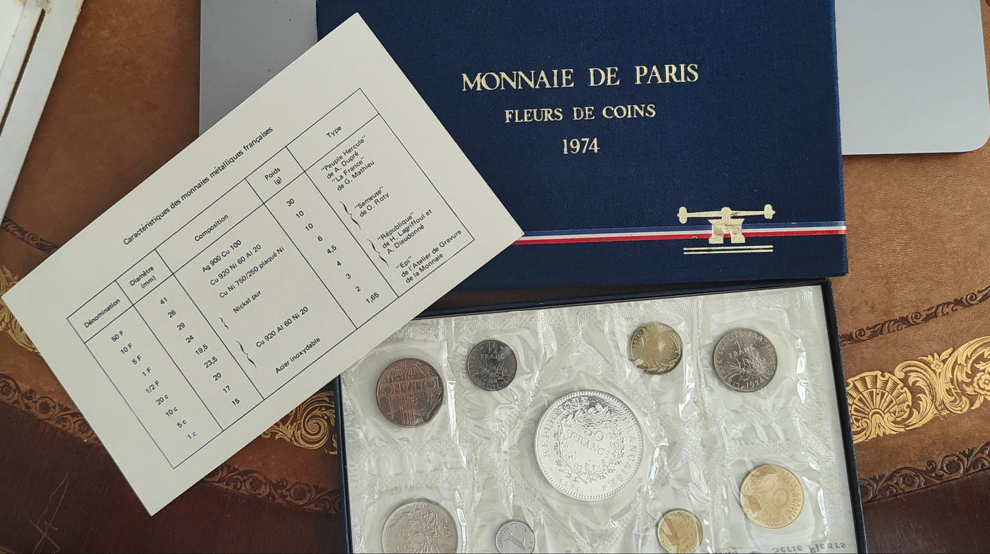 Coffret Fleur de Coin année 1974, Monnaie de Paris
