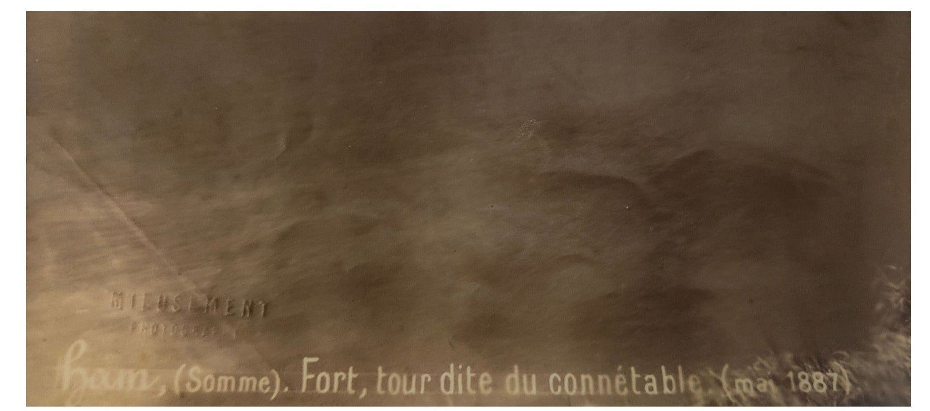Image traitée - Photographie 1887- cachet de Mieusement- Fort de Ham- Tour du connétable.